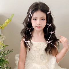 Solid Color Fashion Ribbon Bowknot Hair Clips for Baby Girls Elegant Kawaii Simple Alligator for Kids Children Hair Accessories