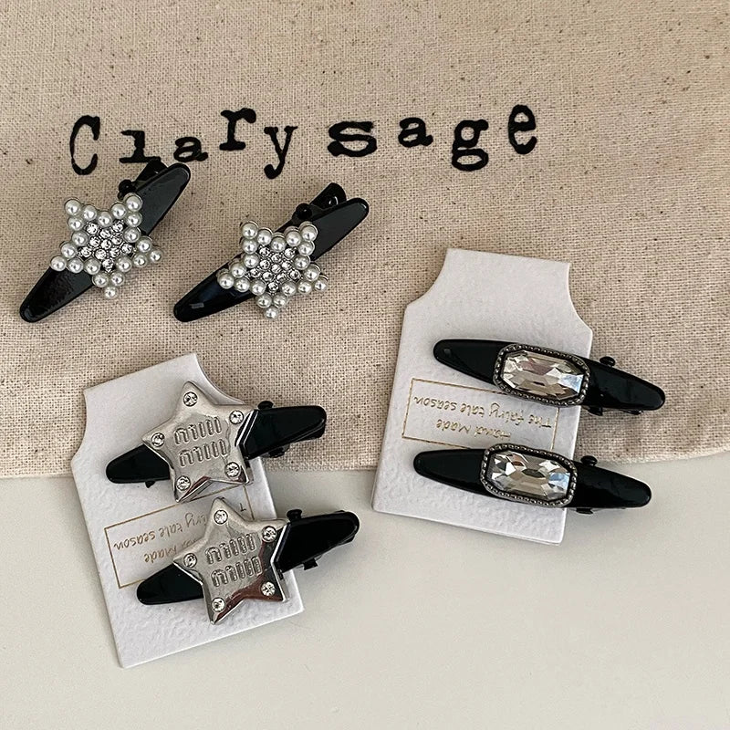 Fashion Glitter Star Classic Hair Clips for Girls Trendy Stylish Alligators for Women Ladies Hair Accessories Female in Stock