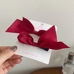 Girly Aesthetic Bowknot Alligator Hair Clips Medium Solid Color Fashion Sweet Children's Daily Use Wholesale Stock Made of Metal