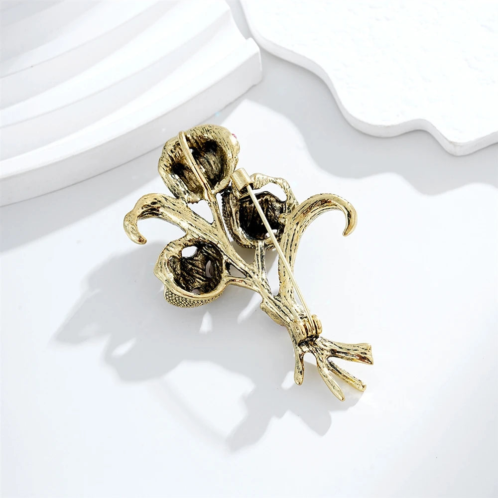 Fashion Fine Flowers Elegant Sweet Floral Brooches for Girls Stylish Trendy Pins Jewelry for Women Ladies Accessories Chic