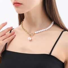 Fashion Imitation Pearl Sweet Elegant Necklaces for Girls Trendy French Style Jewelry for Women Ladies Accessories Wholesale
