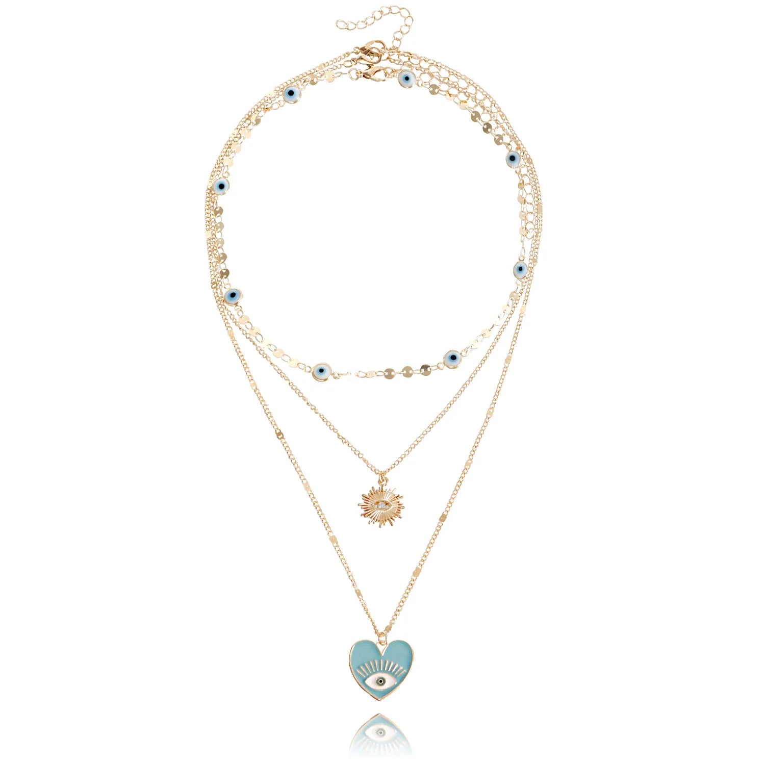 Fashion Heart Shaped Layered Wearing Necklaces for Girls Sweet Elegant Jewellry for Women Ladies Accessories Chinese Supplier