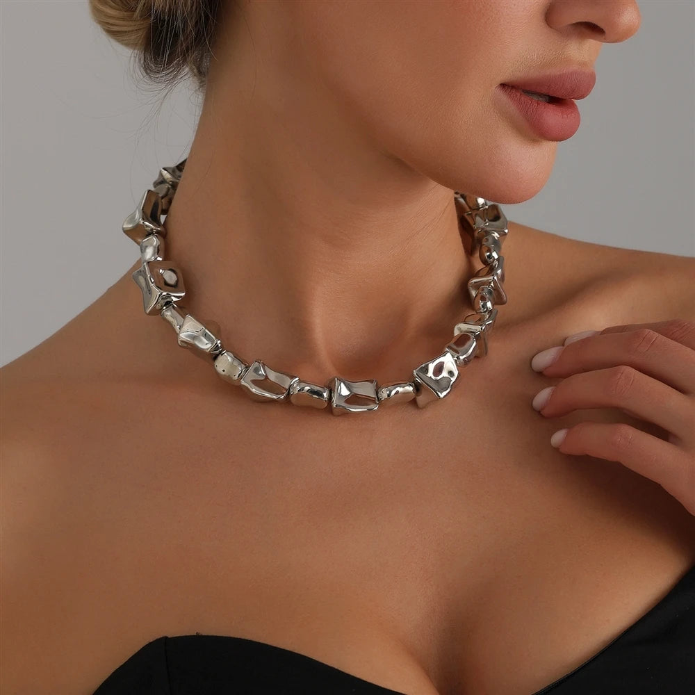 Fashion Simple Minimalistic Punk Necklaces for Girls Trendy Art Deco Jewelry for Women Ladies Accessories Chinese Supplier