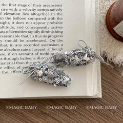 Silver Glitter Sparkle Alloy Hair Clips Chic Baby Girls and Teens Hair Accessories for Party Fashion Stock