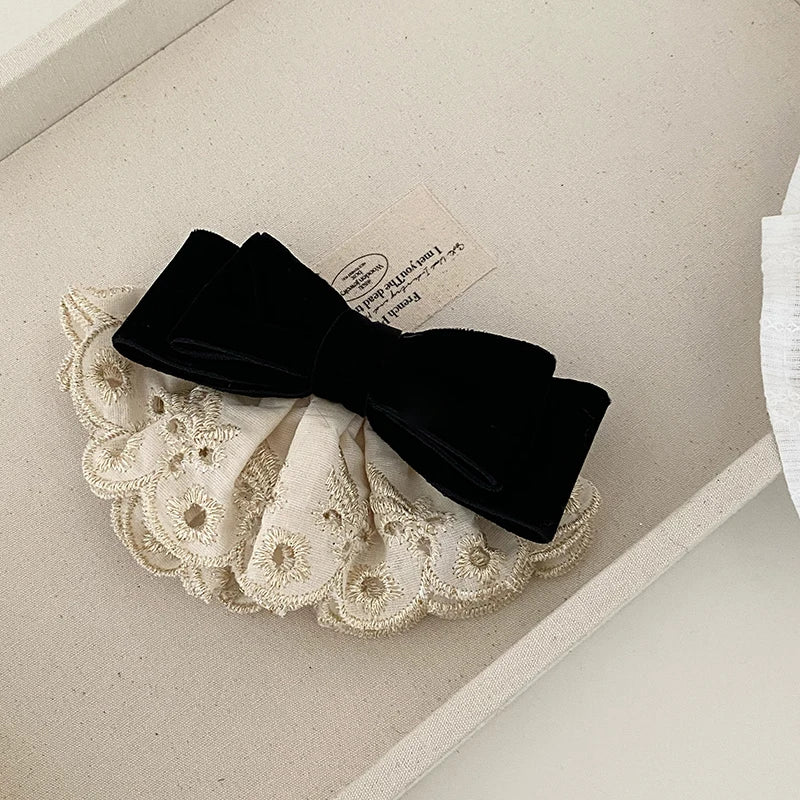 Fashion Sweet Elegant Bowknot Dress Hair Clips for Girls French Style Graceful Barrettes for Women Ladies Hair Accessories