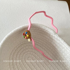 Girly Aesthetic Pink Solid Color Acrylic Slim Headbands 12cm Lightweight High Quality Fashion Cute Beauty Wholesale Stock