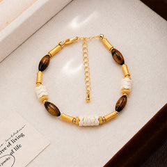 Fashion Tiger Eye Stone Resin Copper 18K Gold Plated Jewelry Sets for Girls Necklaces Bracelets for Women Ladies Wholesale