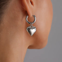 Fashion Trendy Heart Mental Beads Layered Wearing Glamorous Necklaces for Girls Elegant Y2K Jewelry for Women Ladies Accessories