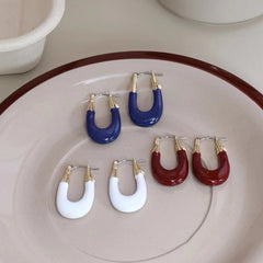 Fashion Simple Minimalistic Art Deco Hoop Earrings for Girls Sweet Elegant Glamorous Jewelry for Women Ladies Accessories Chic