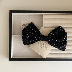 Classic Fashion Bowknot Polka Dot Hair Clips for Girls Cute Sweet Simple Barrettes for Women Ladies Hair Accessories in Stock
