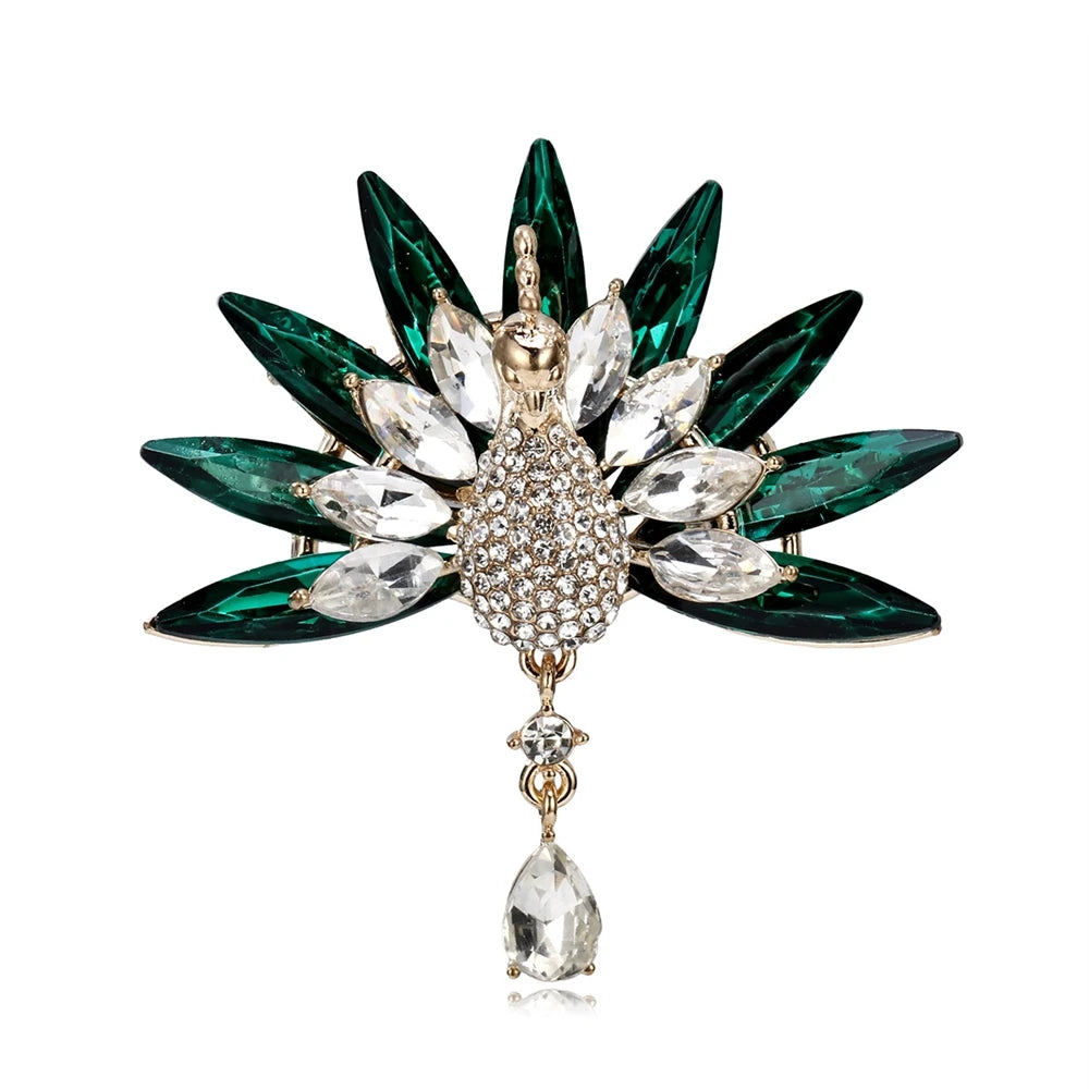 Fashion Glitter Animals Peacock Elegant Brooches for Girls Trendy Refined Pins Jewelry for Women Ladies Accessories Wholesale
