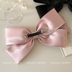 Women Large Bowknot Solid Color Barrette Clips Fashion Elegant High Quality in Stock Hairpins Clamps Accessories for Female Kids