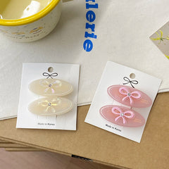 Solid Color Sweet Cute Bowknot Acetate Hair Clips for Girls Fashion Trendy Chic Haarspange for Women Ladies Hair Accessories