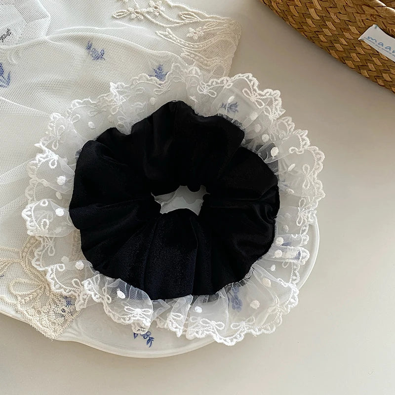 Ladies Solid Color Hot Sale Velvet Simple High Elastic Hair Tie Fashion Chic Elegant Thick Thin Hair Causal Scrunchies Accessory