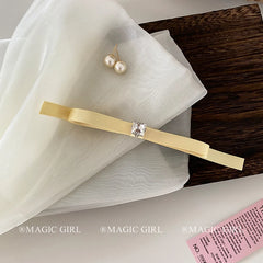 2025 Brand New Solid Color Yellow Bowknot Hair Clip for Girls Sweet Fashion Trendy Elegant Haarspange for Women Hair Accessories