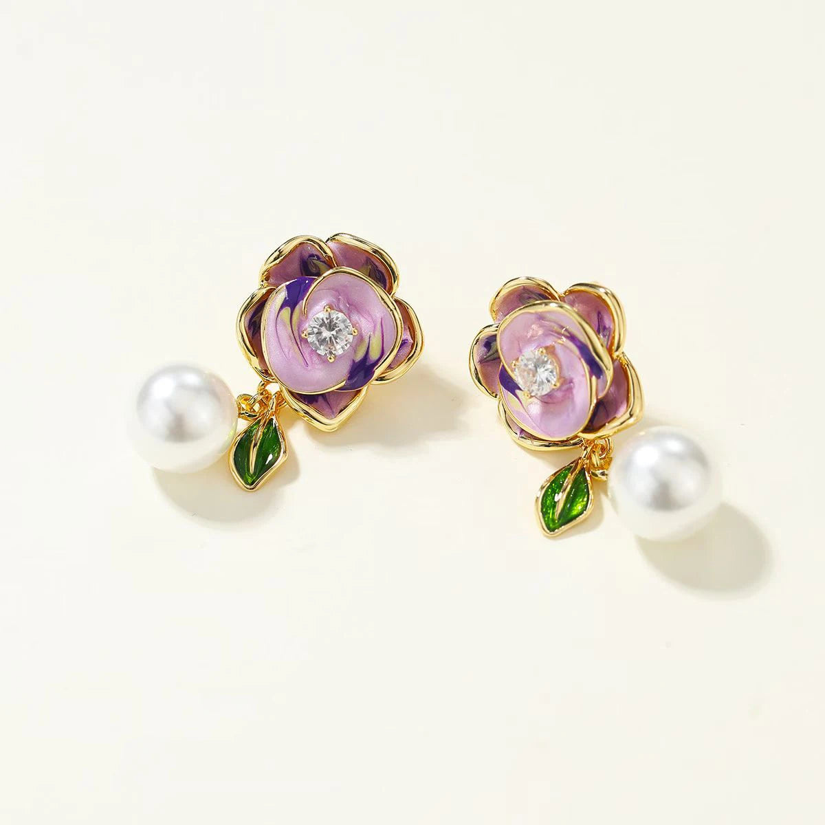 Trendy Elegant Rhinestone Fashion Drop Earrings for Girls Flowers Floral Dainty Jewellry for Women Ladies Accessories Wholesale