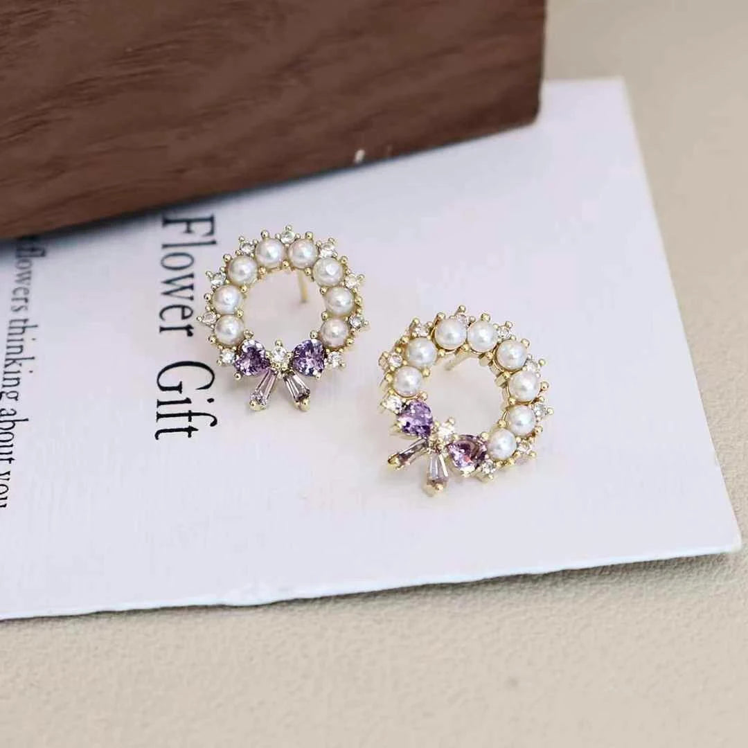Luxury Glitter Butterfly Sweet Bowknot Drop Earrings for Girls Cute Trendy Stylish Jewelry for Women Lady Accessories Wholesale