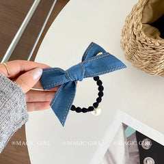 Stylish Elegant Simple Girls Hair Ties Bowknot High Elastic Scunchies for Women Fashion Trendy Hair Accessories Sweet Styling