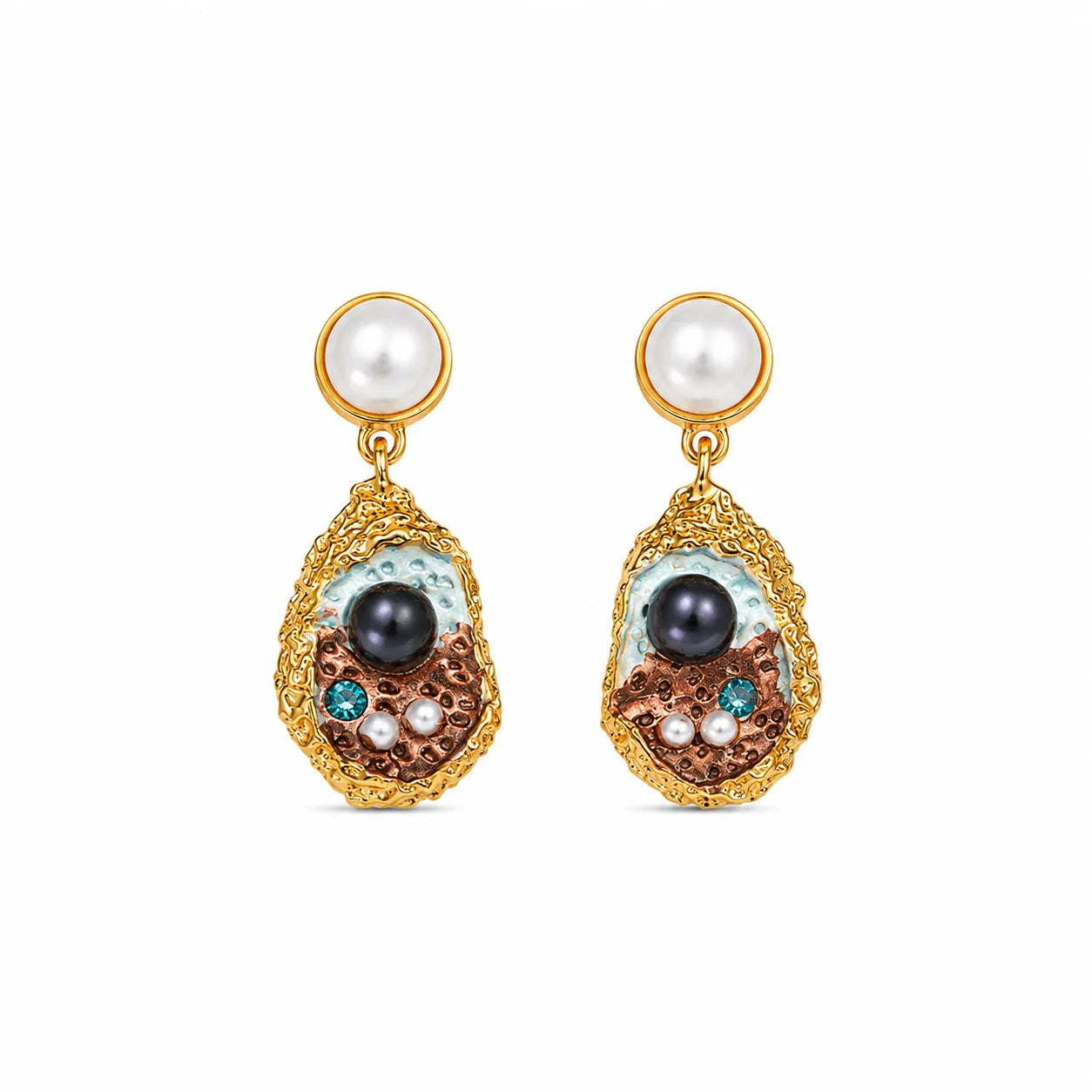 Fashion S925 Silver Freshwater Pearl Drop Earrings for Girls Elegant Luxury Copper 18K Gold Jewelry for Women Ladies Wholesale