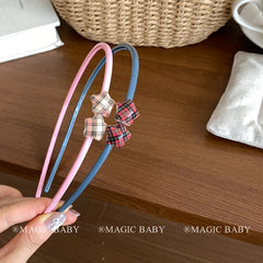 Fashion Sweet Cute Plaid Star Head Bands for Baby Girls Trendy Stylish Hair Bands for Kids Children Hair Accessories in Stock