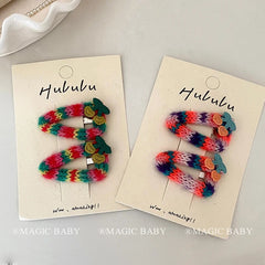 Fashion Cute Sweet Cherry Hair Clips for Baby Girls Elegant Kawaii Plush Snap Clips for Kids Children Hair Accessories in Stock