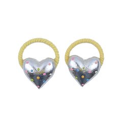 Kids Blue Pink Ponytail Holder Heart Dots Scrunchies Chic Fashion Cute Wholesale in Stock Hair Ties Accessory for Children Daily