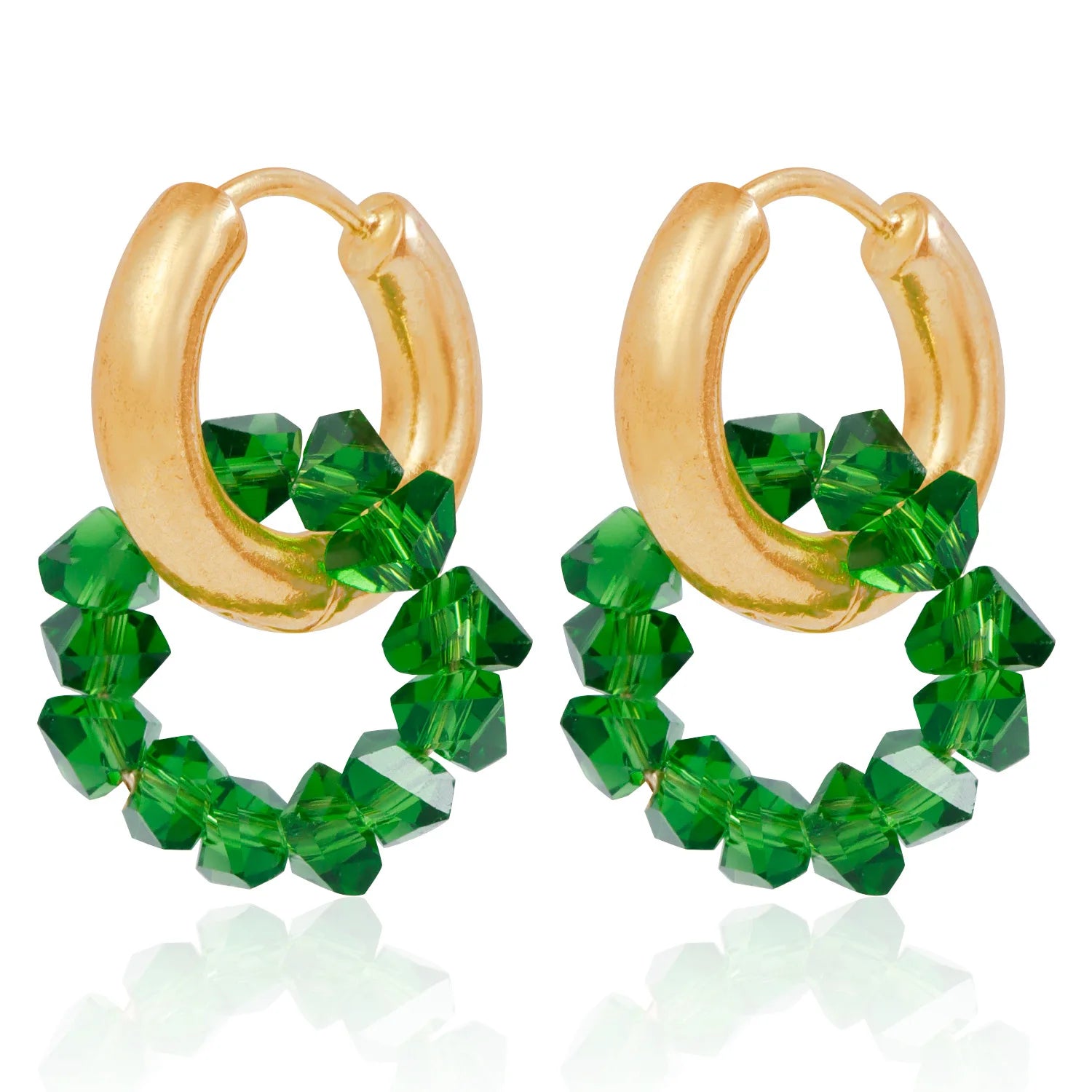Fashion Rhinestone Hoop Earrings for Girls Sweet Elegant Insta Style Glamorous Dainty Jewelry for Women Ladies Accessories