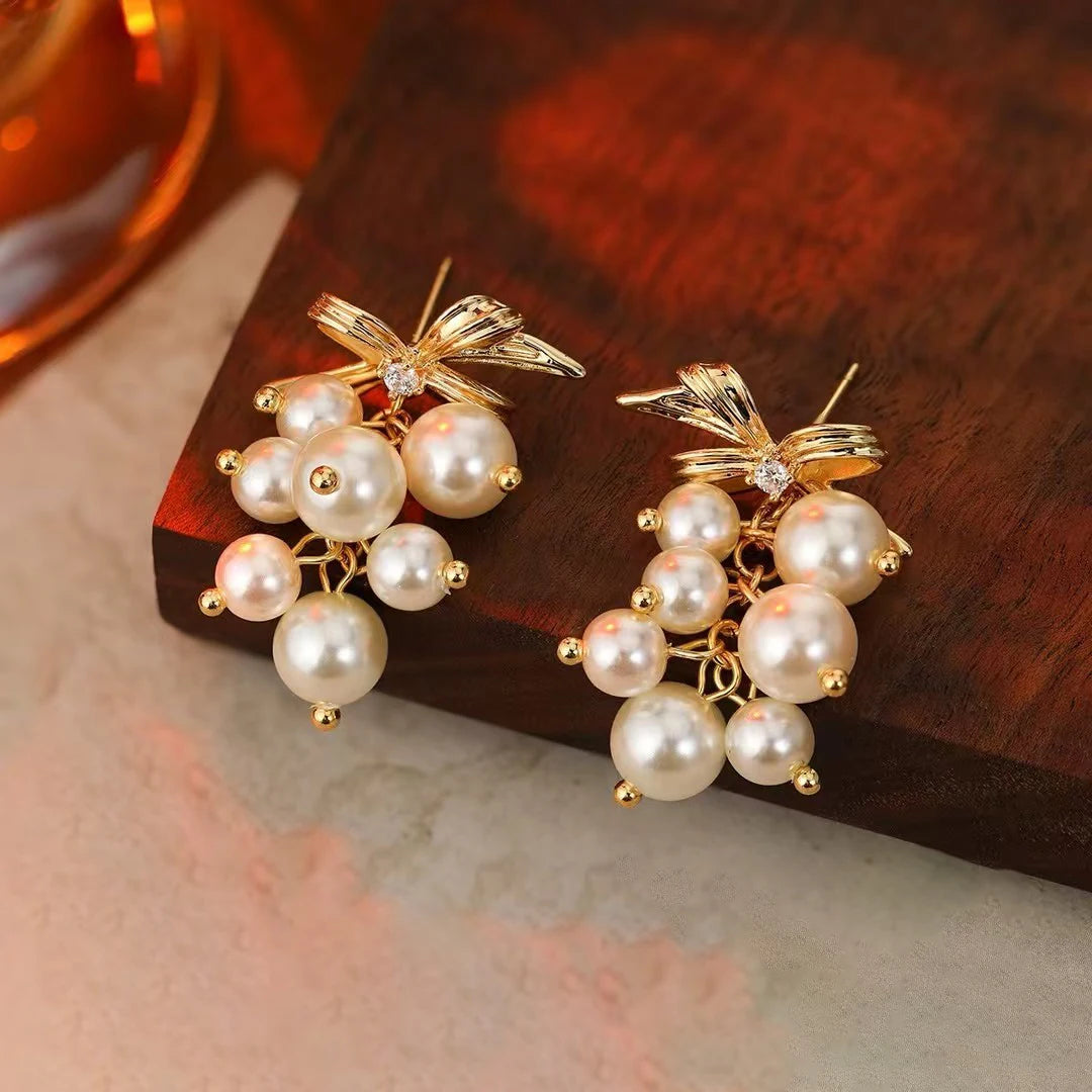 Luxury Elegant Imitation Pearl Drop Earrings for Girls Fashion Trendy Jewellry for Women Ladies Accessories Chinese Supplier