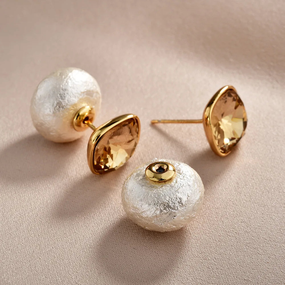Female Fashion Stud Earrings Korean Style Two-wear Super Fairy Imitation Pearl Earrings Elegant Light Luxury High-end Earrings