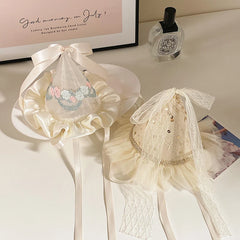 Hot Sale Medium Beige Lace Flower Bowknot Decorative Alligator Clips Elegant Fashion Hairpins Claws Accessories for Women Kids