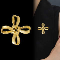 Fashion Simple Chinese Knot Trendy Brooches for Girls Stylish Minimalistic Mental Jewelry for Women Ladies Accessories Wholesale