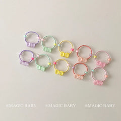 Mini Star Bowknot Cute Sweet Scrunchies for Baby Girls Glitter Kawaii Fashion Hair Ties for Kids Children Hair Accessories