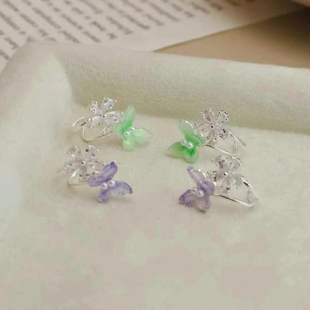 Sweet Butterfly Elegant Hoop Earrings for Girls Princess Style Trendy Jewelry for Women Ladies Bijuterias Chinese Supplier