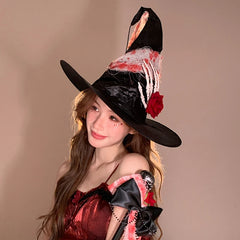 Female Halloween Celebration Black High Quality Hair Clips Hat Trendy Scary Customized in Stock Hairpins Accessories for Women