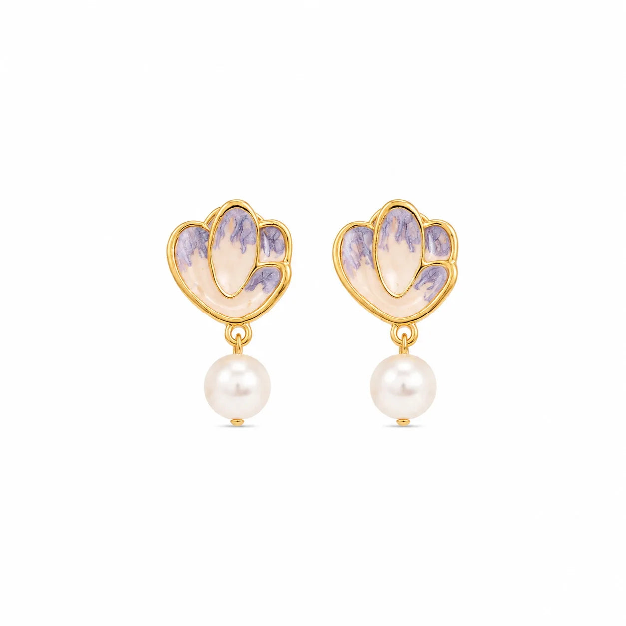 Fashion S925 Silver Freshwater Pearl Copper 18K Gold Plated Drop Earrings for Girls Sweet Jewelry for Women Ladies Wholesale