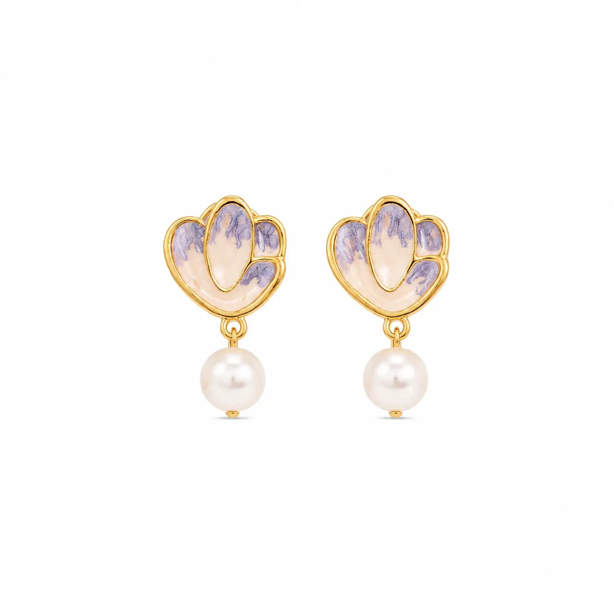 Fashion S925 Silver Freshwater Pearl Copper 18K Gold Plated Drop Earrings for Girls Sweet Jewelry for Women Ladies Wholesale