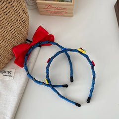 Vintage Cute Sweet Ribbon Scrunchies for Baby Girls Kawaii Fashion Letter Hair Ties for Kids Children Hair Accessories in Stock