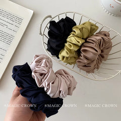 Solid Color French Vintage Hair Ties for Women Durable Elastics Scrunchies Fashionable Office Hair Accessories