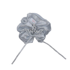 Girls Silver Bowknot Crown Large Hair Ties Fashion Elegant Ponytail Holder in Stock Scrunchies Accessories for Kids Children Use