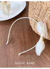 Simple Chic White Bowknot Headband for Kids Chic Hair Accessories for Baby Girls