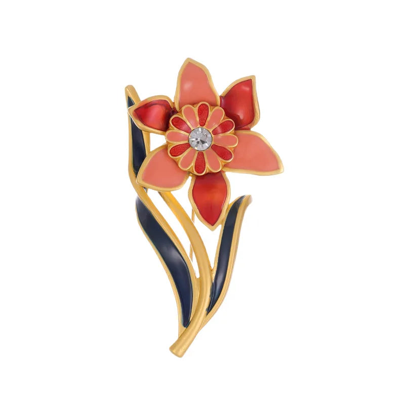 Fashion Flowers Elegant Floral Sweet Brooches for Girls Alloy Mental Glamorous Pins Jewelry for Women Ladies Accessories Chic
