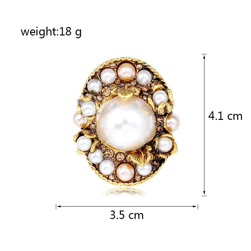 Fashion Vintage Luxury Imitation Pearl Retro Brooches for Girls Elegant Pins Jewelry for Women Ladies Accessories Wholesale