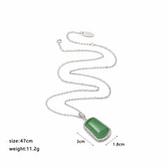 Fashion Vintage Chinese Style Jade Luxury Pendant Necklaces for Girls Elegant Jewelry for Women Ladies Wholesale Bulk Low MOQ