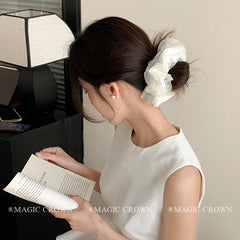 Brand New Elegant Solid Color Trendy Scrunchies Classic Ponytail Hair Ties for Women and Girls Sweet Hair Accessories