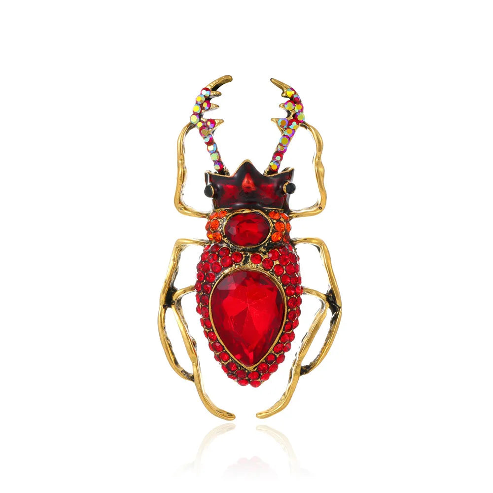 Fashion Insect Rhinestone Glitter Sparkle Brooches for Girls Elegant Trendy Luxury Jewelry for Women Lady Accessories Wholesale
