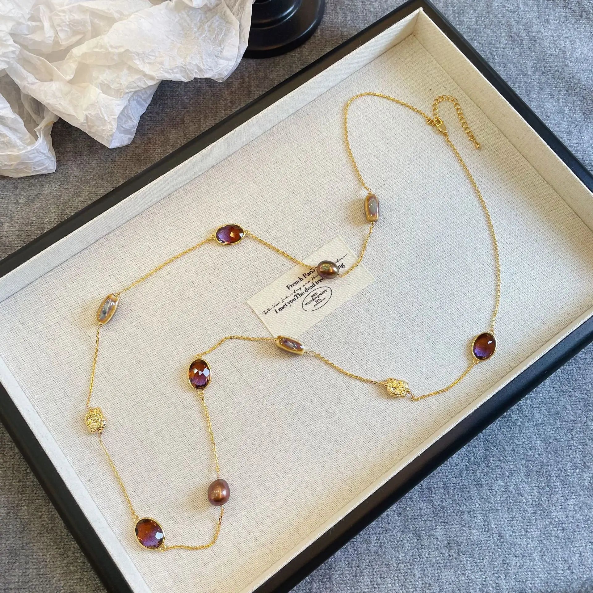 Ladies Freshwater Pearl 18k Gold-plated Red Chain Necklace Elegant Vintage Fashion Charms Factory Price in Stock Daily Jewelry