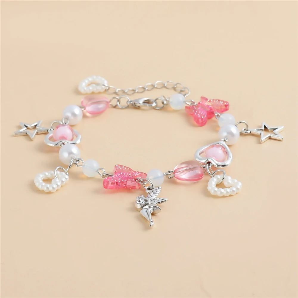 Fashion Butterfly Heart Bracelets for Girls Sweet Cute Y2K Jewellry for Women Ladies Teenager Accessories Chinese Supplier
