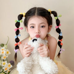 Children Multicolor Minimalistic Fluffy Balls High Elastic Hair Ties Fashion Sweet in Stock Scrunchies Accessory for Kids Daily