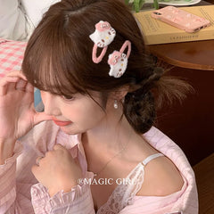 Fashionable Kitty Cat Hair Clips for Girls and Women Sweet and Stylish Fabric Snap Hair Accessories Trendy and Lustrous