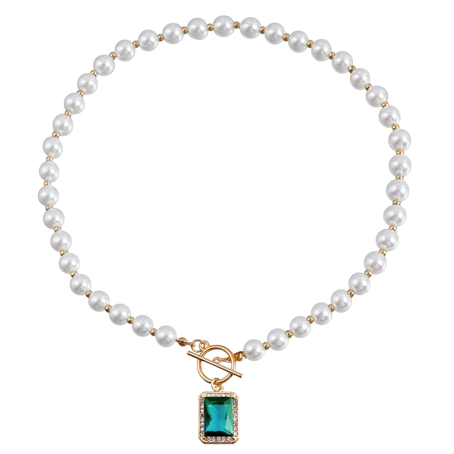 Fashion Imitation Pearl Luxury Glitter Necklaces for Girls Glamorous Charms Jewelry for Women Ladieds Accessories Wholesale